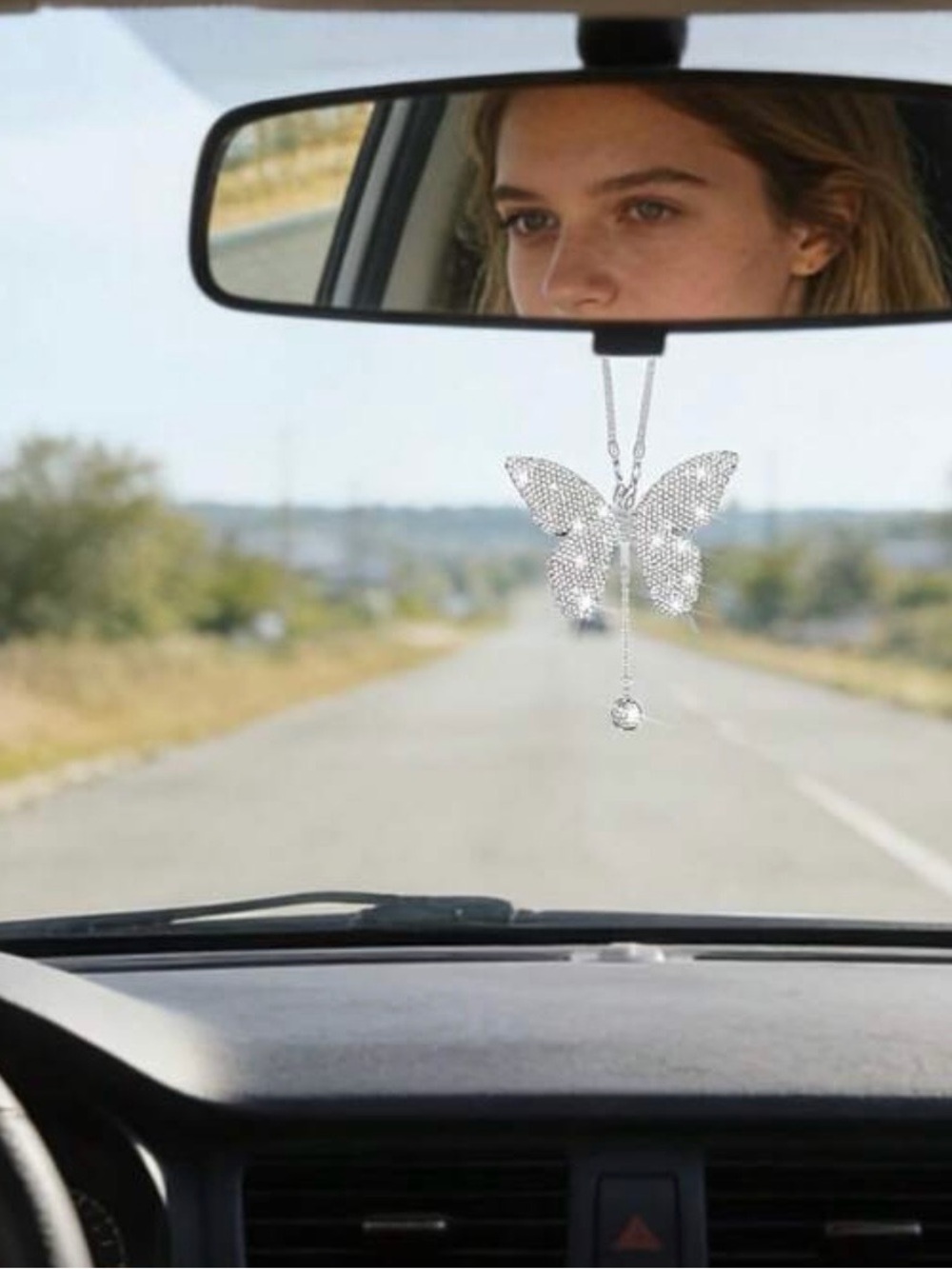 Fashion Jewelry Silver Crystal Butterfly Necklace Pendant